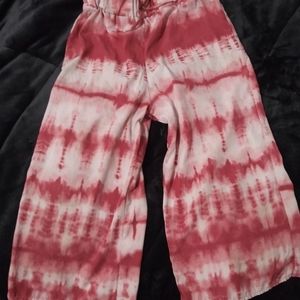 Jenna & Jessie Tye-dye lounging wide legged Girls Pants Draw string